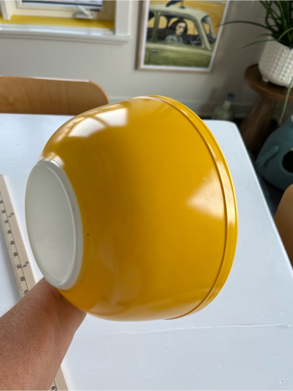 Midsize Yellow Pyrex Glass Mixing Bowl